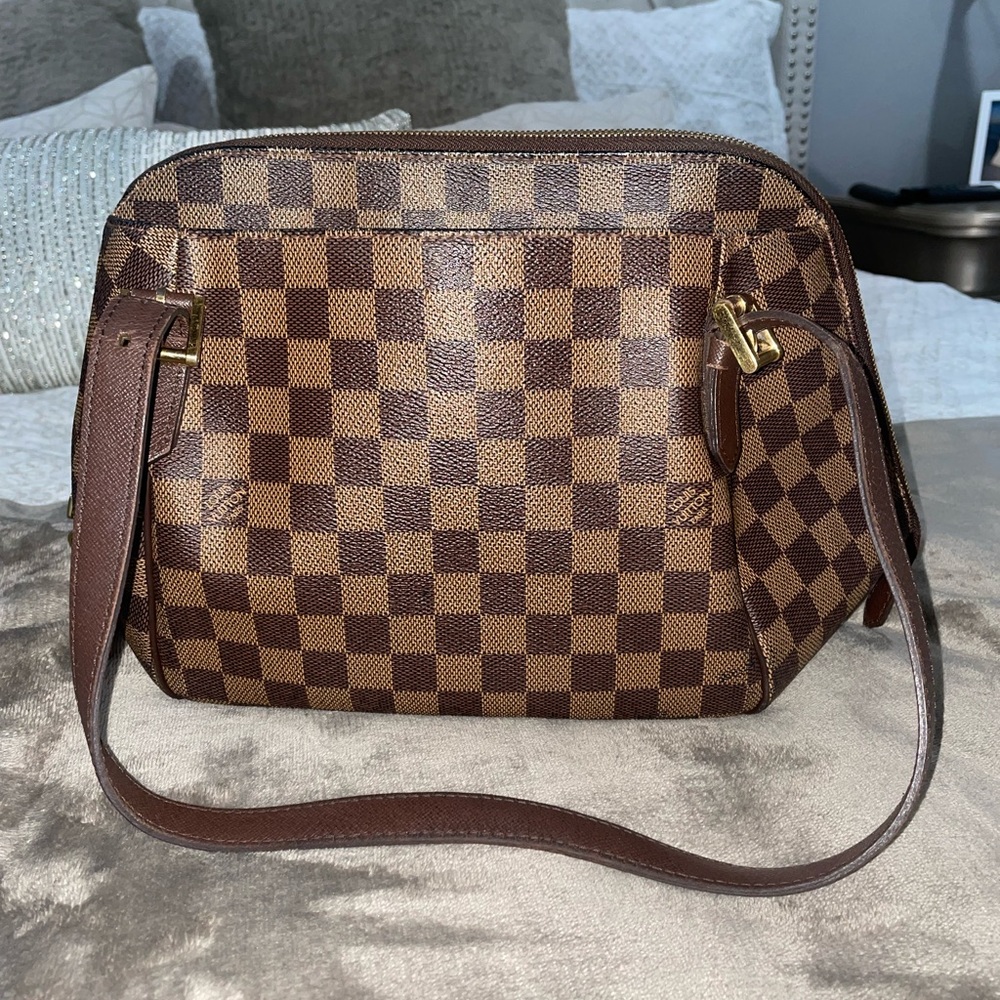 LOUIS VUITTON BELEM MM, DAMIER EBENE COATED CANVAS